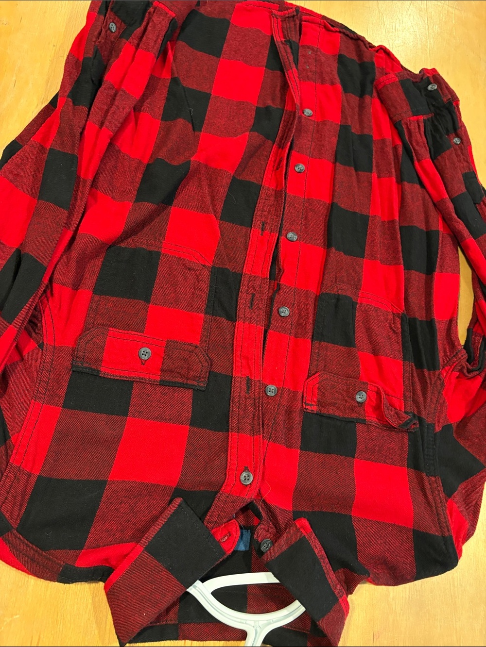 George Red and Black Buffalo Plaid Button-Down Shirt